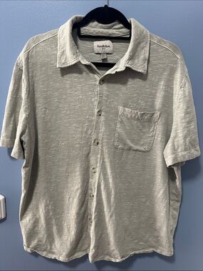 Goodfellow & Co Olive-Grey Short-Sleeve Button-Down Shirt